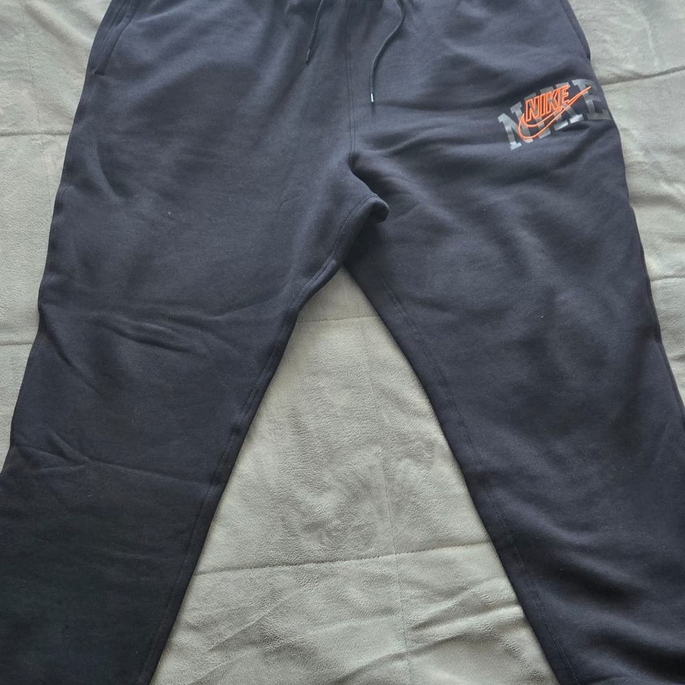 Nike Black Sweatpants with Orange Logo